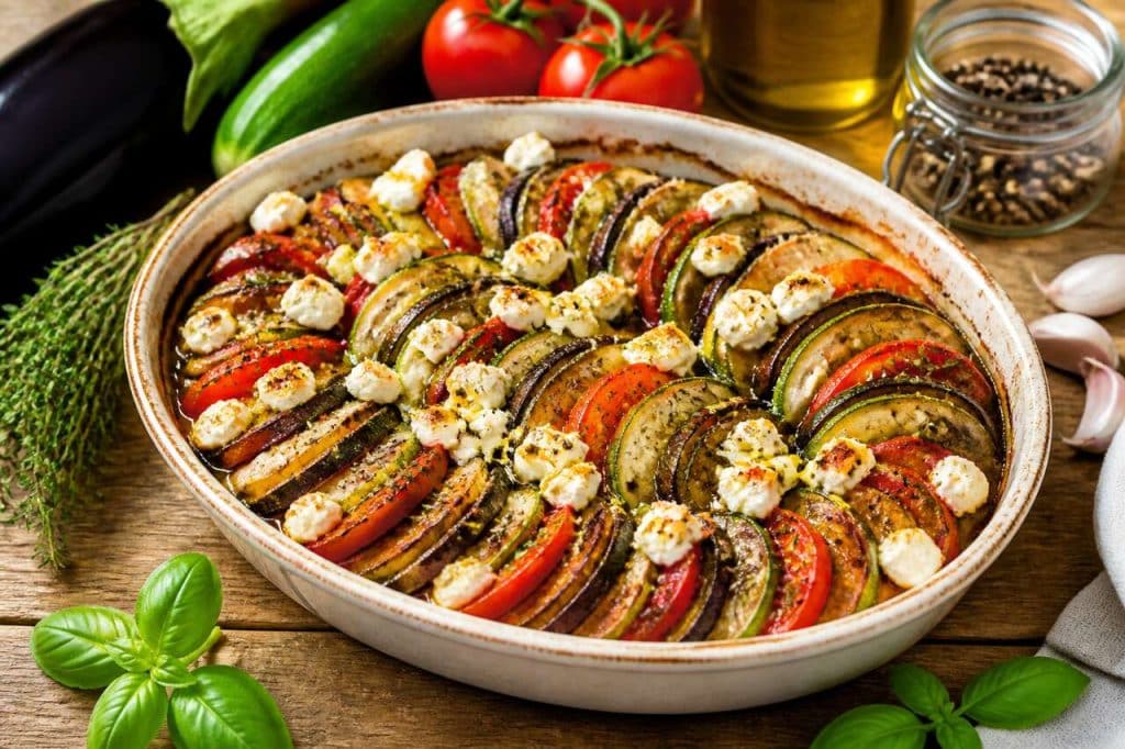 Tian de légumes à la feta : recette savoureuse et facile