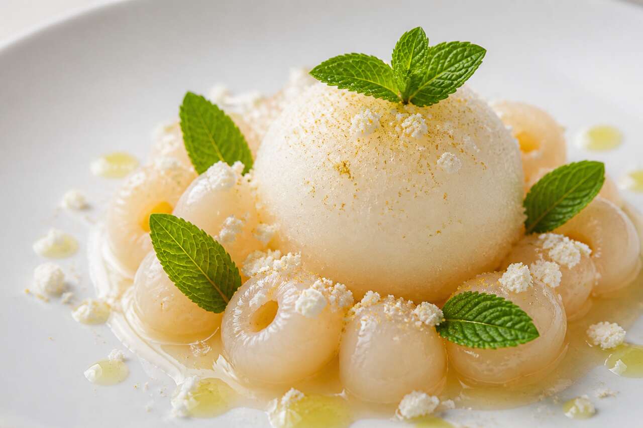 Sorbet litchis gingembre : recette rafraîchissante