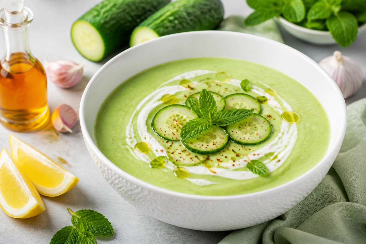 Recette rafraîchissante de gaspacho de concombres