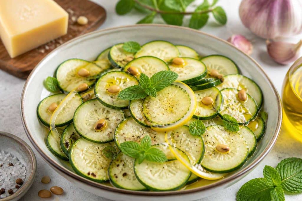 Salade de courgettes crues à la menthe : recette fraîche et simple