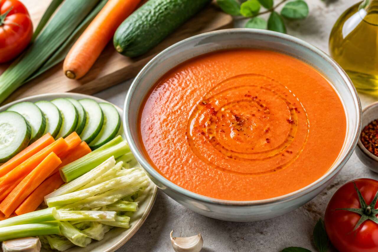 Gaspacho de tomates, carottes et poireaux : recette fraîcheur d'été