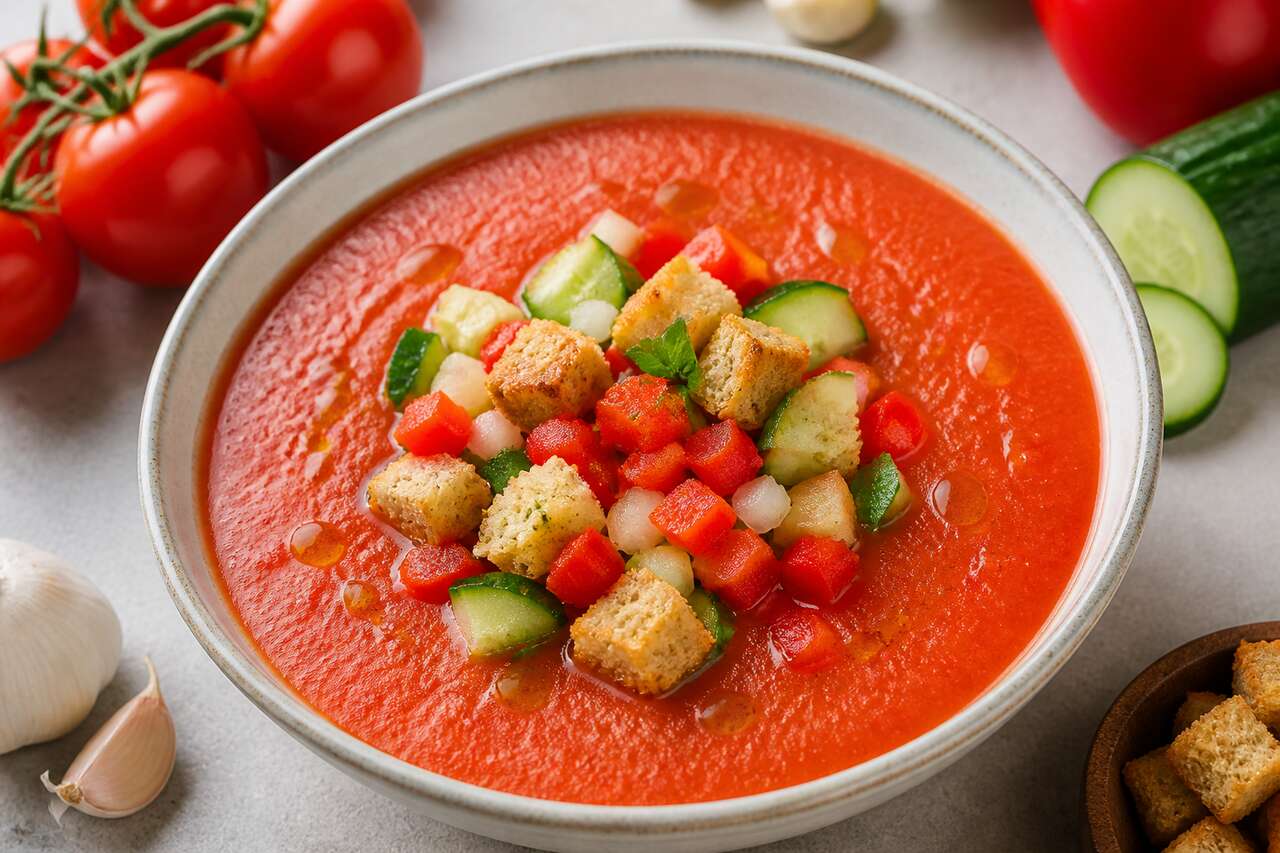 Recette de gaspacho aux tomates fraîches