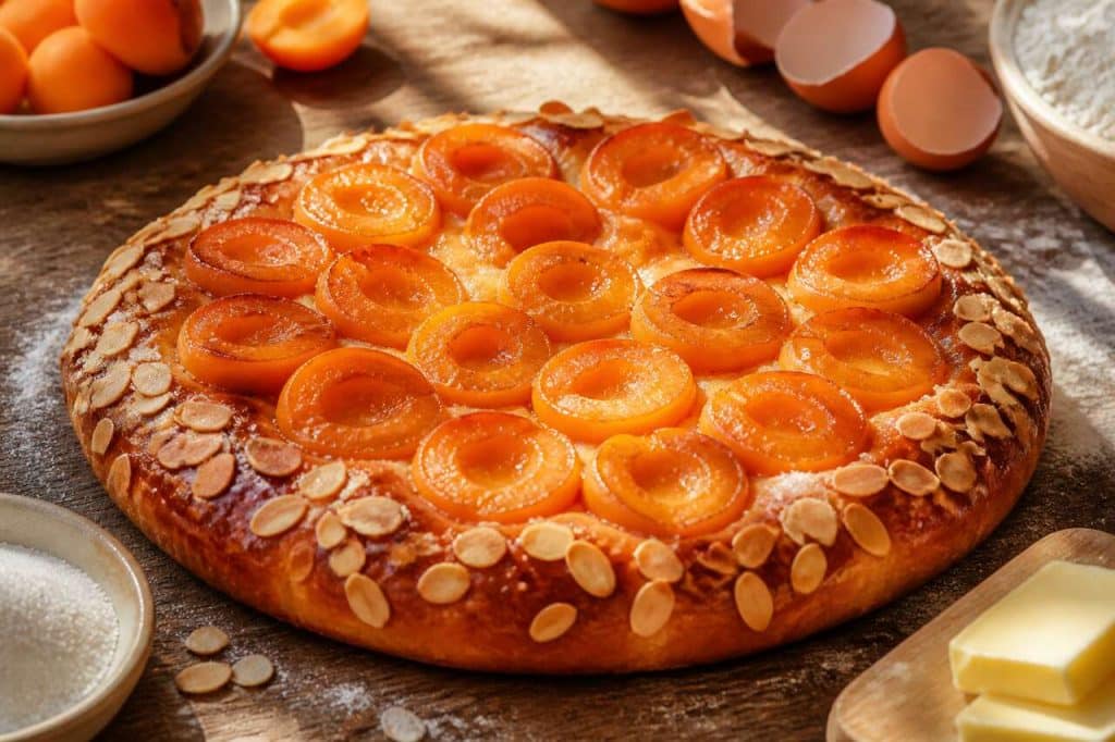 Tarte briochée moelleuse aux abricots frais