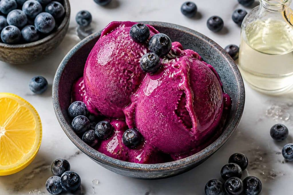 Sorbet aux myrtilles : recette facile et rafraîchissante