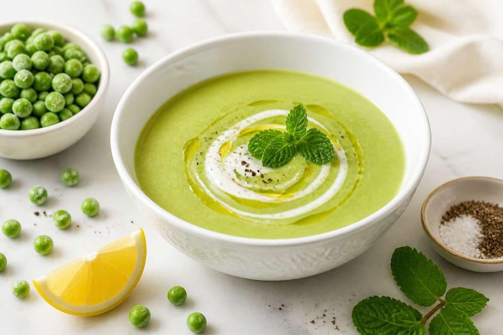 Gaspacho de petits pois au Thermomix : recette fraîche et rapide