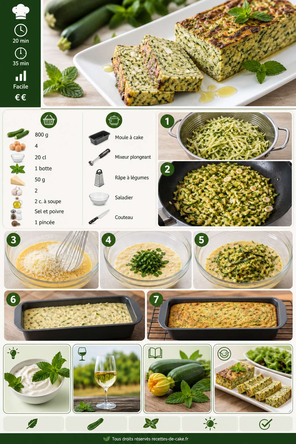 Fiche recette Terrine de courgettes à la menthe : recette facile et fraîche Fiche recette Terrine de courgettes à la menthe : recette facile et fraîche