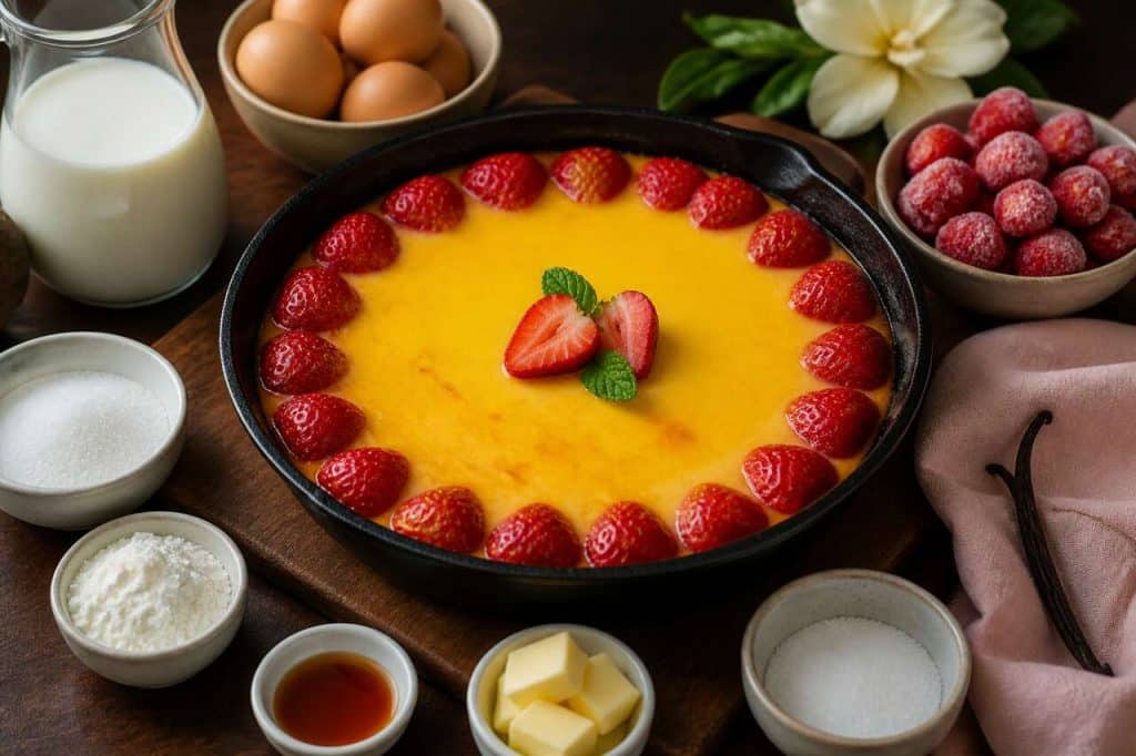 Flan aux fraises à la poêle : une recette facile et gourmande