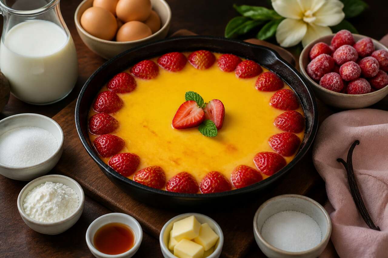 Flan aux fraises à la poêle : une recette facile et gourmande