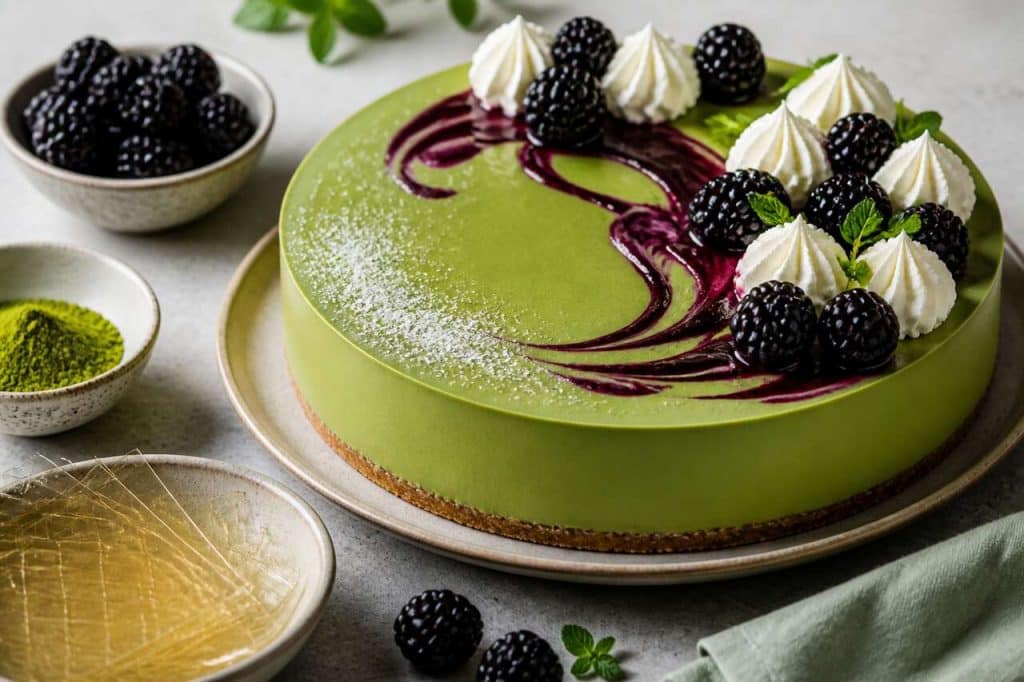 Mousse au thé vert et mûre : recette gourmande