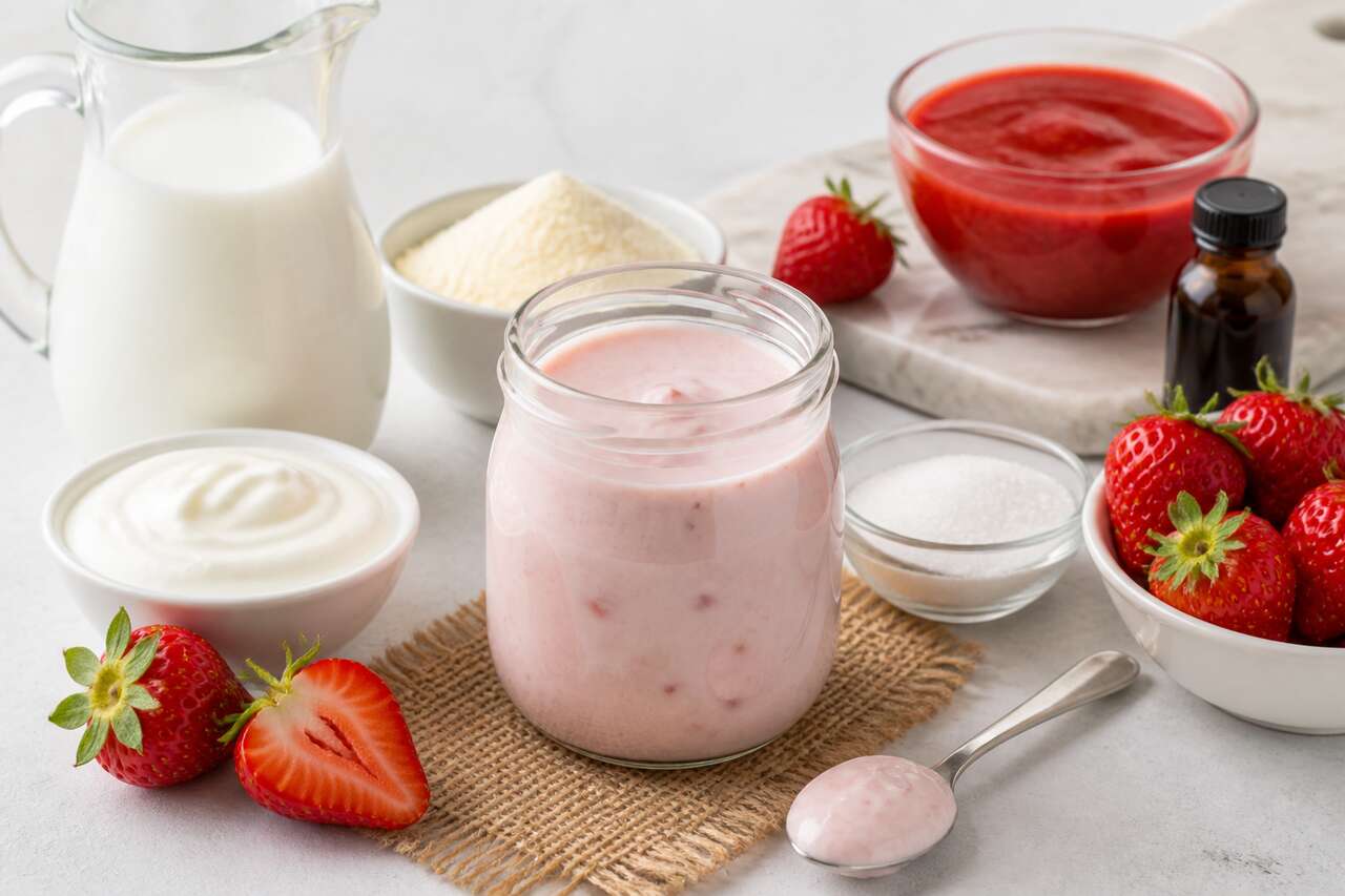 Recette facile : yaourt à la fraise maison