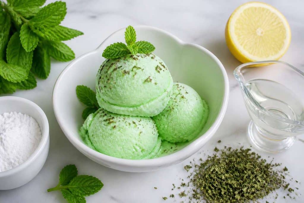 Sorbet à la menthe : recette facile et rafraîchissante