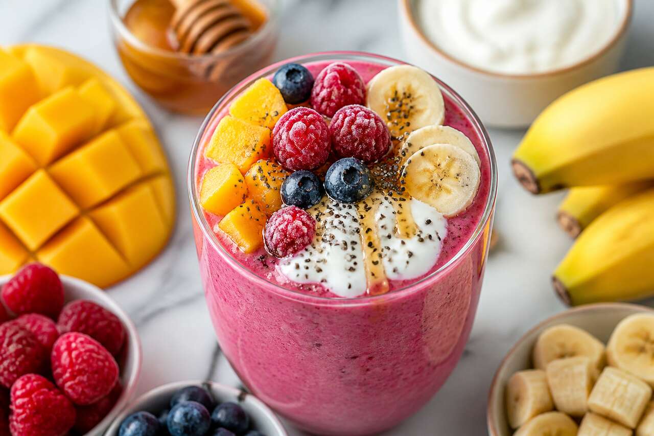 Smoothie glacé aux fruits et miel : recette rafraîchissante et saine
