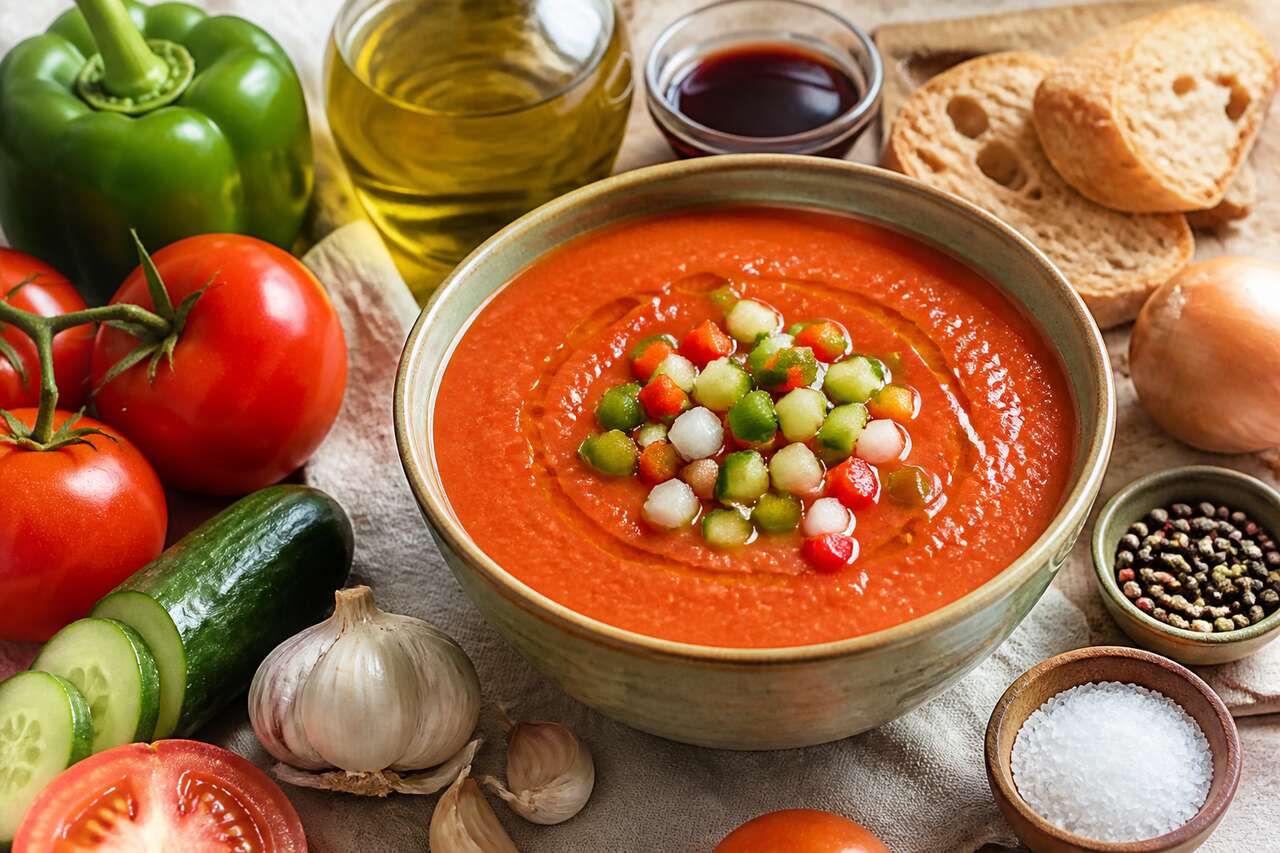 Recette de gaspacho andalou fraîche et savoureuse