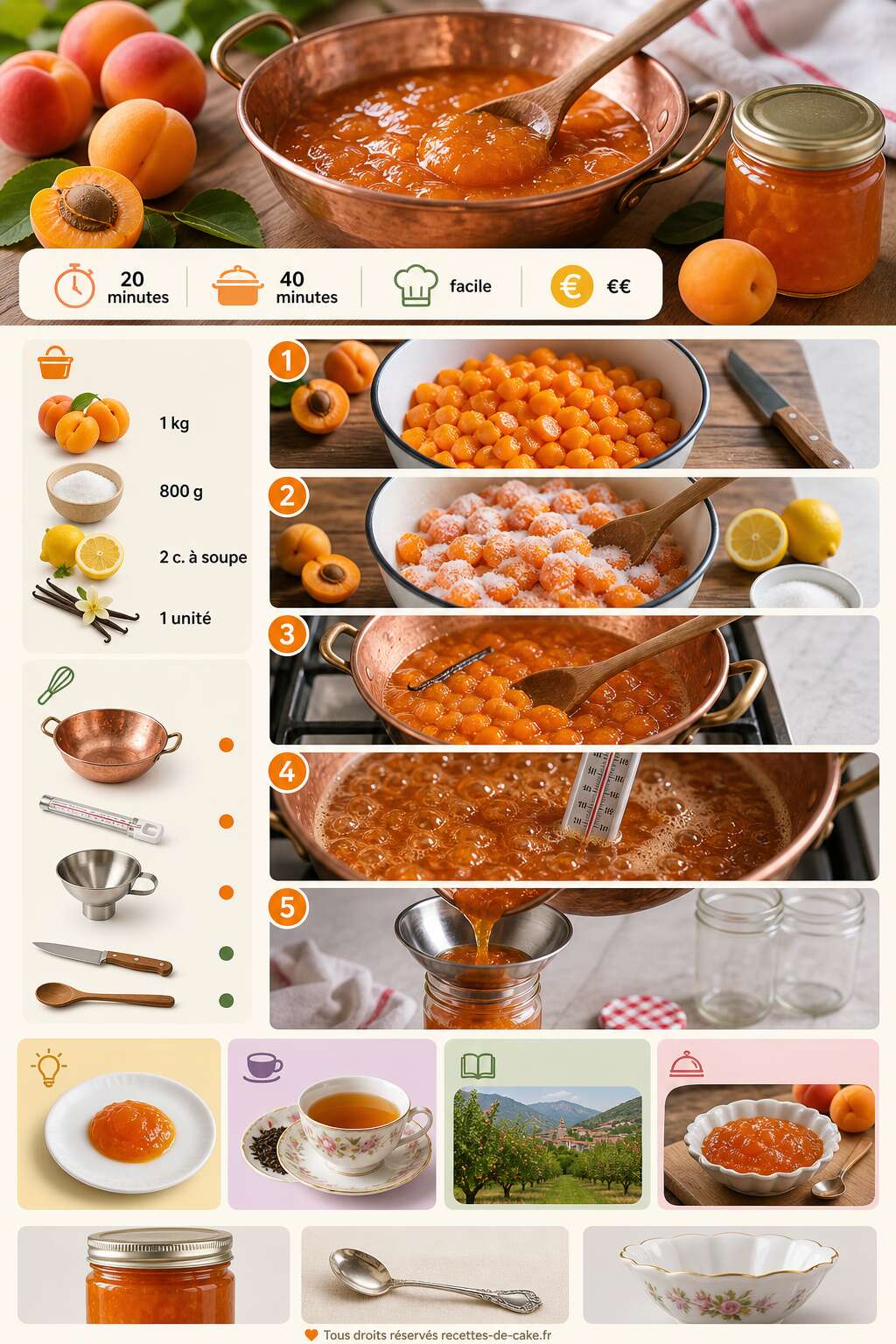Fiche recette Recette de marmelade d'abricots maison Fiche recette Recette de marmelade d'abricots maison