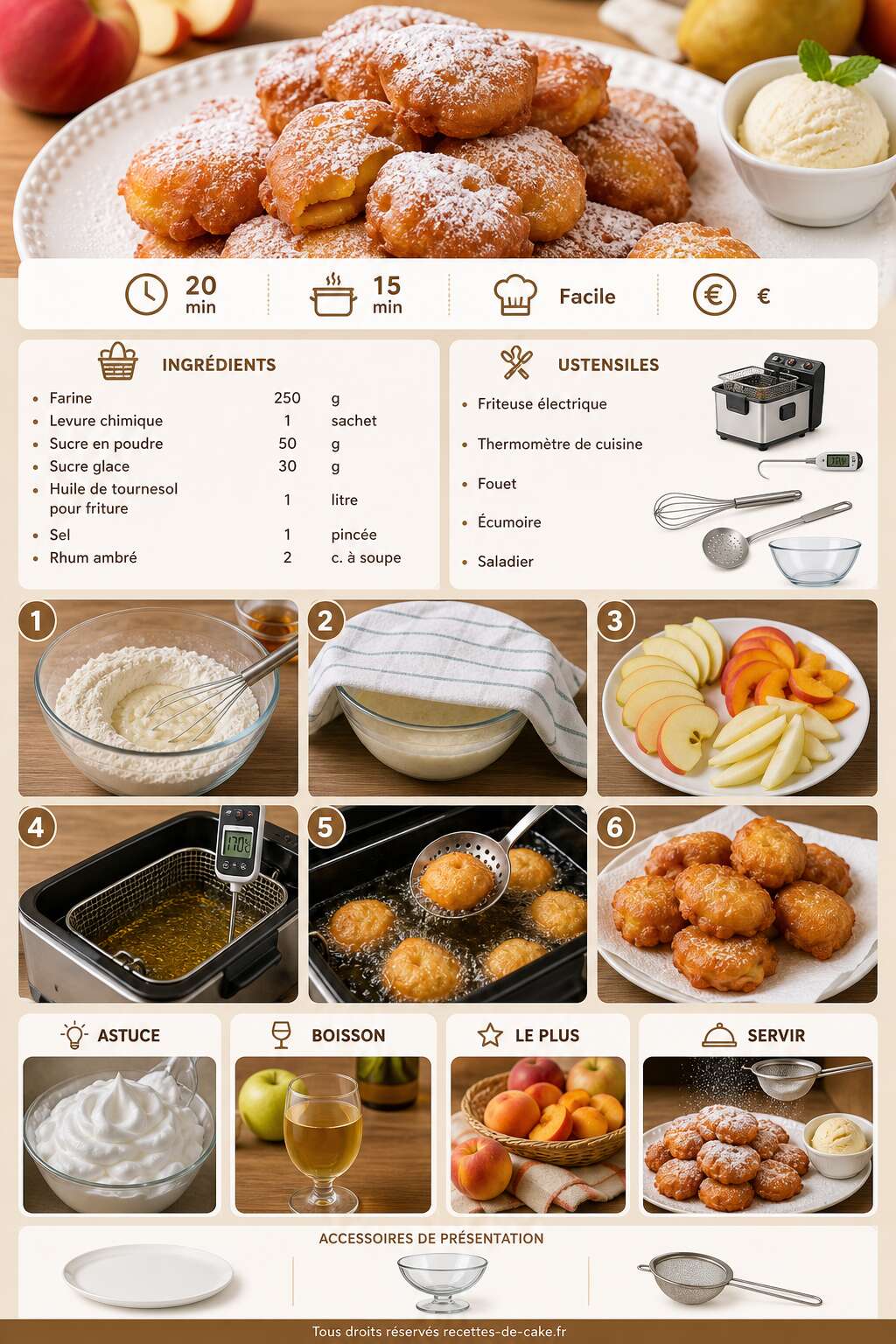 Fiche recette Recette de beignets aux fruits de saison Fiche recette Recette de beignets aux fruits de saison