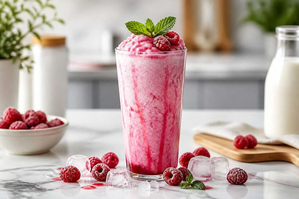 Frappe aux framboises : recette rapide en 5 minutes