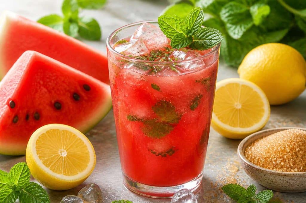 Jus de pastèque au citron et à la menthe : recette fraîche et désaltérante