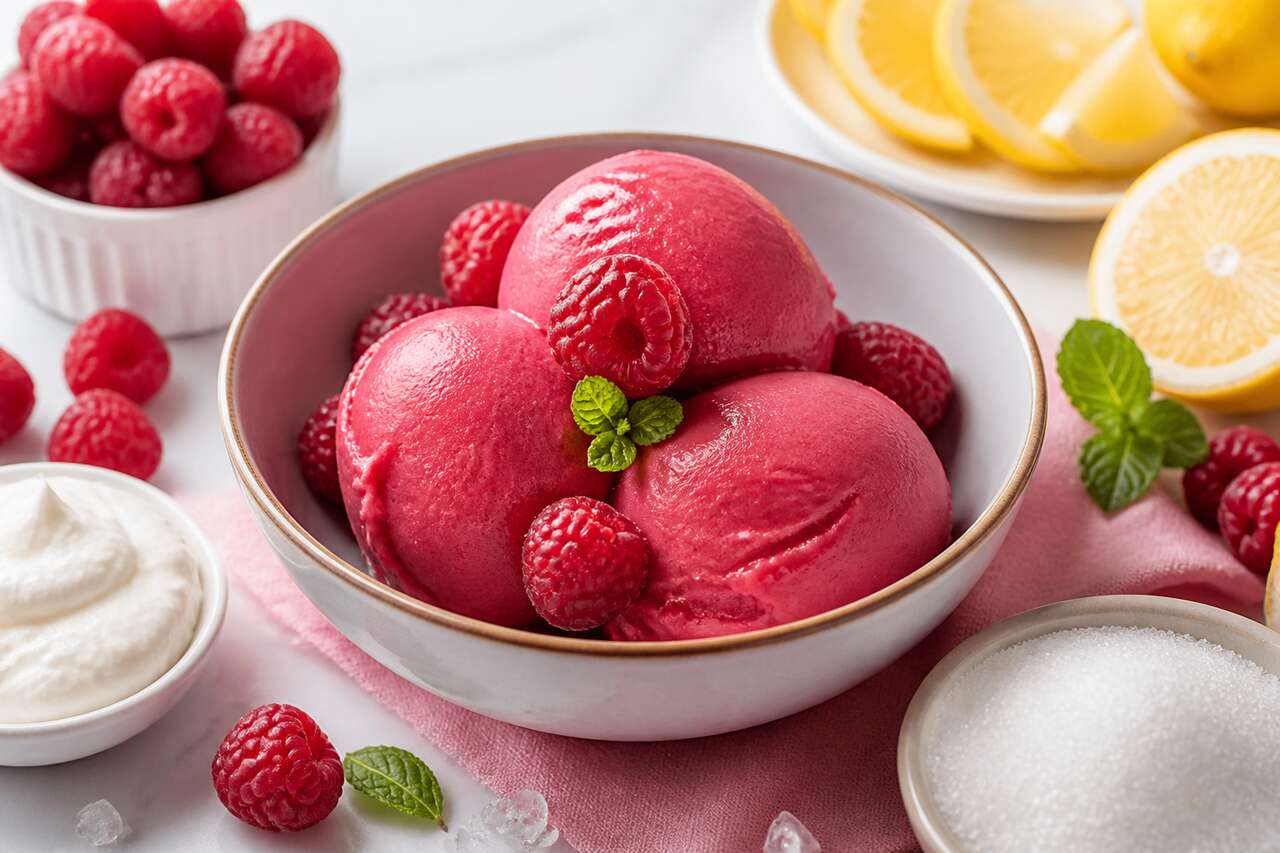 Sorbet à la framboise au Companion : recette facile et rafraîchissante
