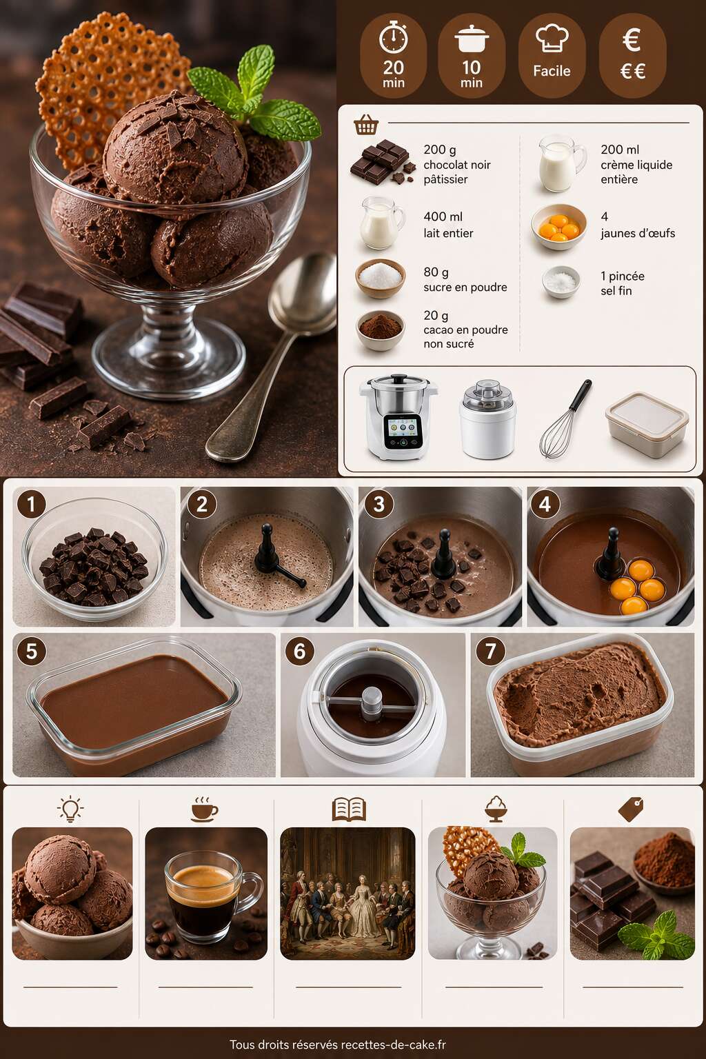Fiche recette Glace au chocolat maison avec le Companion : recette facile Fiche recette Glace au chocolat maison avec le Companion : recette facile