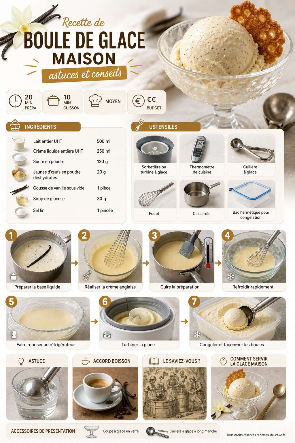 Fiche recette Recette de boule de glace maison : astuces et conseils Fiche recette Recette de boule de glace maison : astuces et conseils
