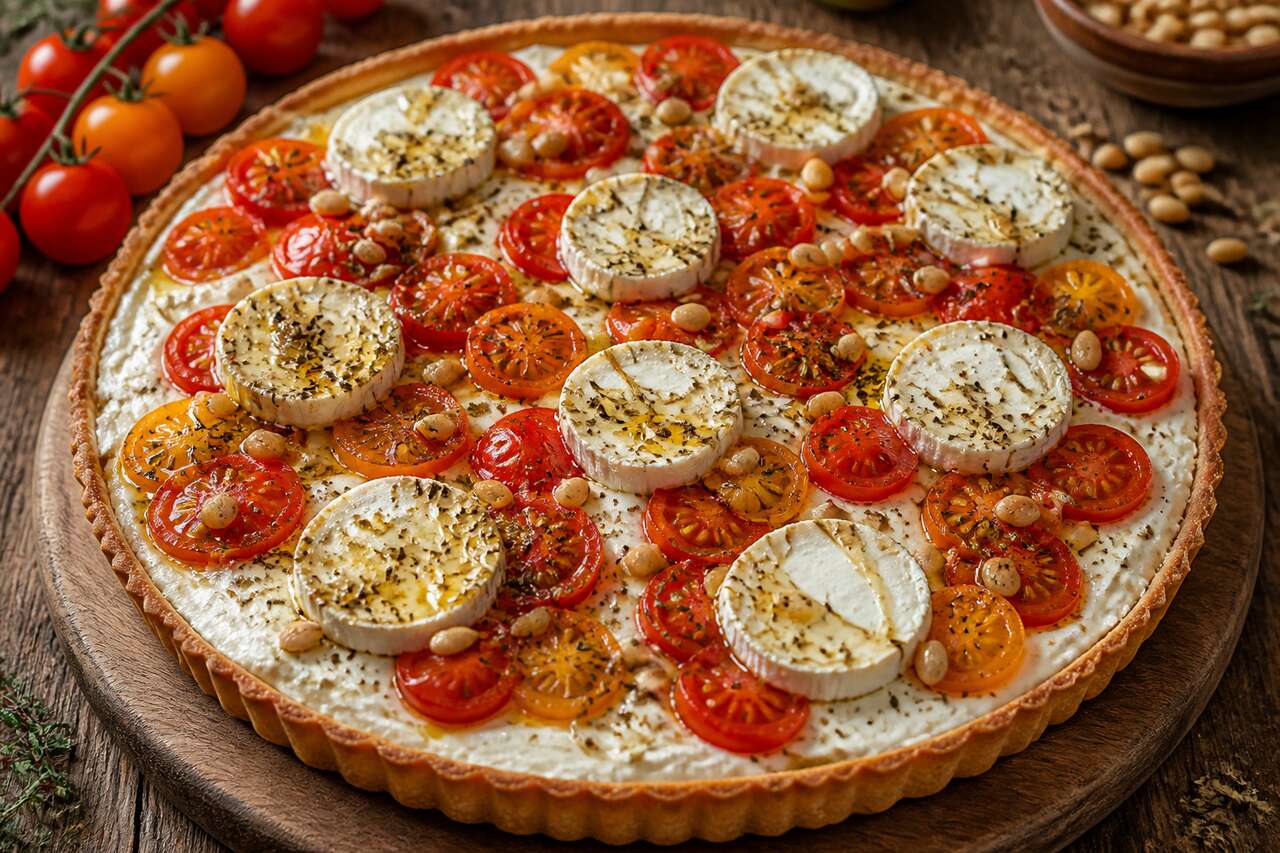 Tarte froide tomates et chèvre : recette estivale savoureuse