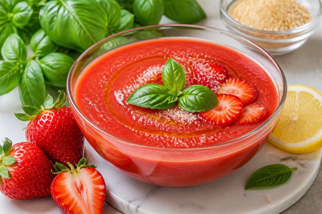 Soupe de fraises au basilic : une recette rafraîchissante