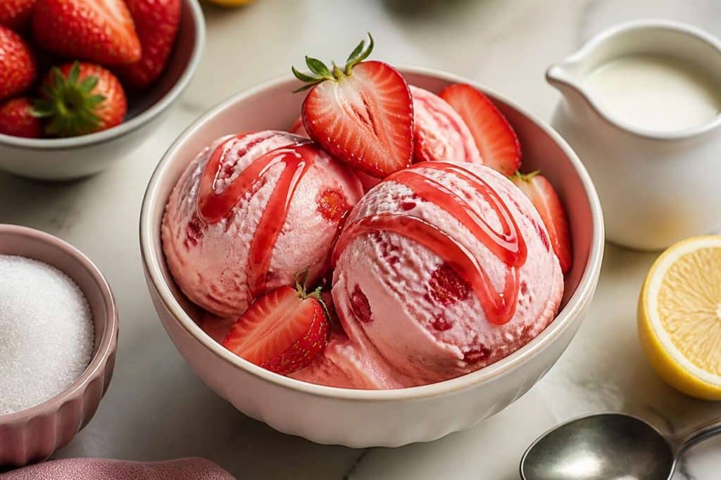 Glace à la fraise au Kitchenaid : recette facile et gourmande