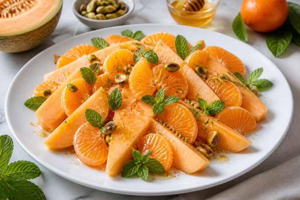 Salade de melon et mandarine : recette fraƮche et gourmande