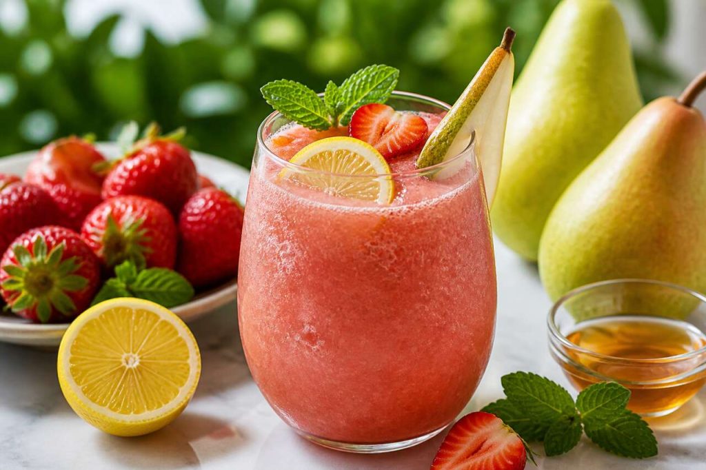 Jus de fraises et poires : recette facile et rafraîchissante