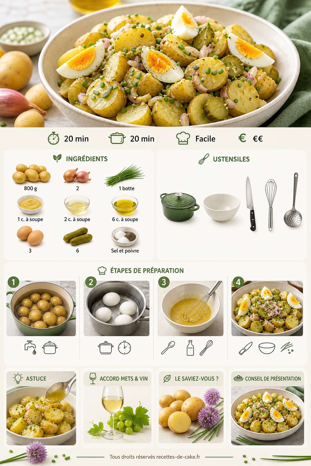 Fiche recette Salade de pommes de terre primeur : recette facile et savoureuse Fiche recette Salade de pommes de terre primeur : recette facile et savoureuse
