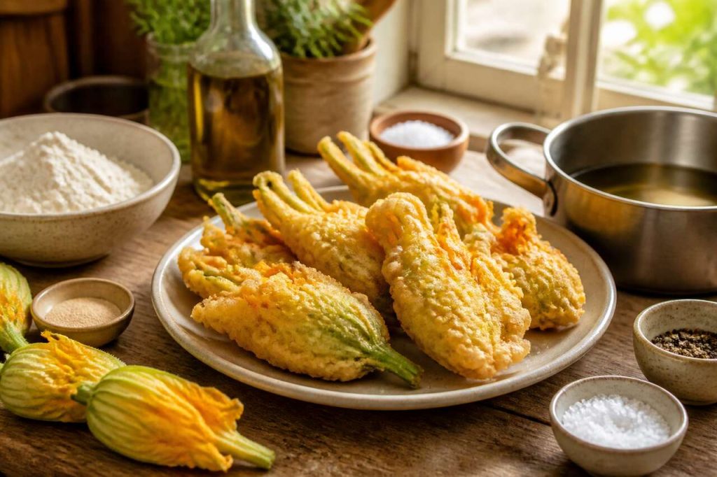 Recette traditionnelle : beignets de fleurs de courgettes à la niçoise