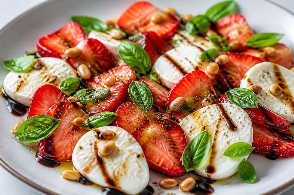 Salade de fraises, mozzarella et balsamique : une recette fraƮche et gourmande