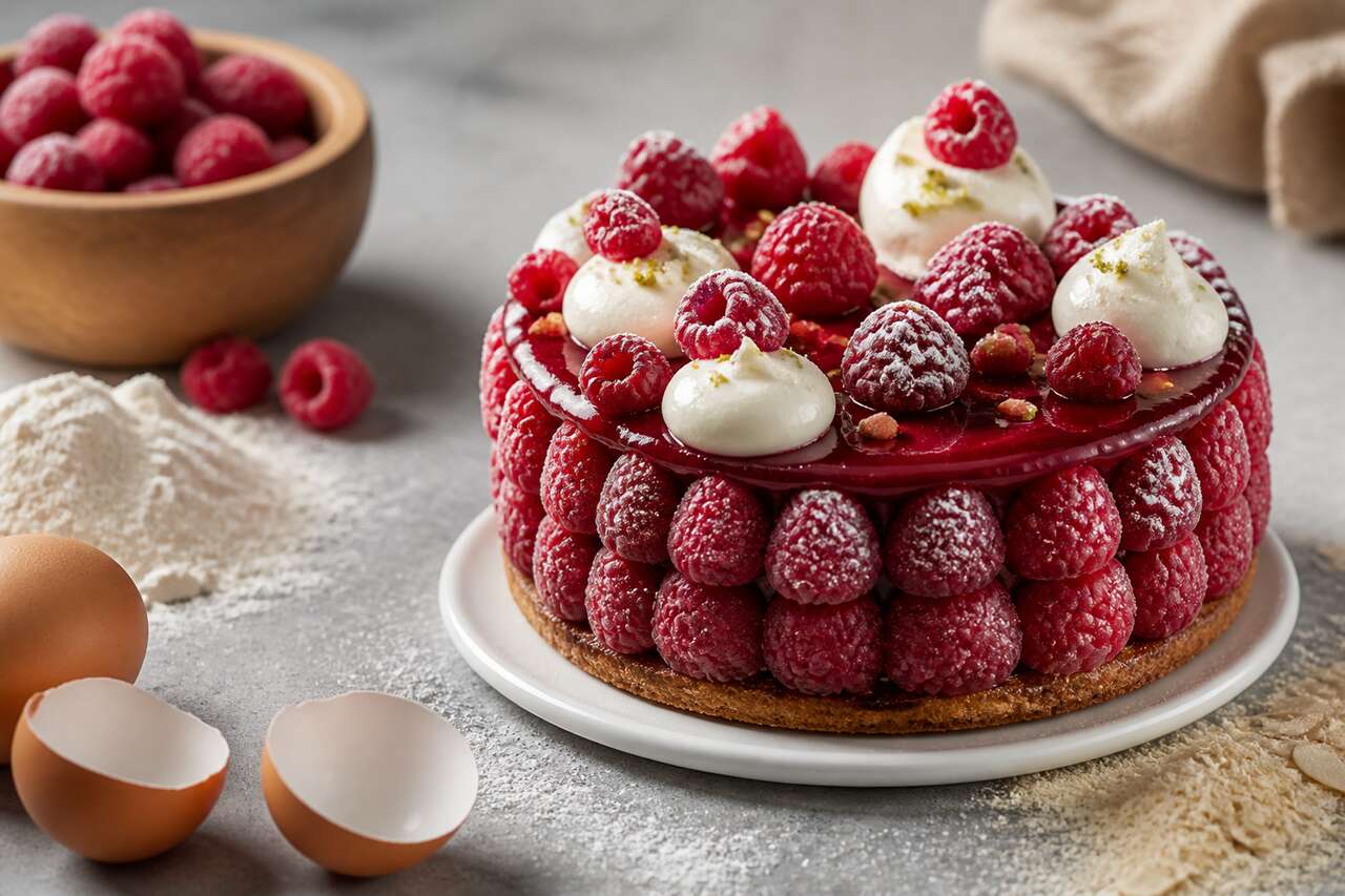 Jardinière de framboises par Thierry Bamas : recette gourmande