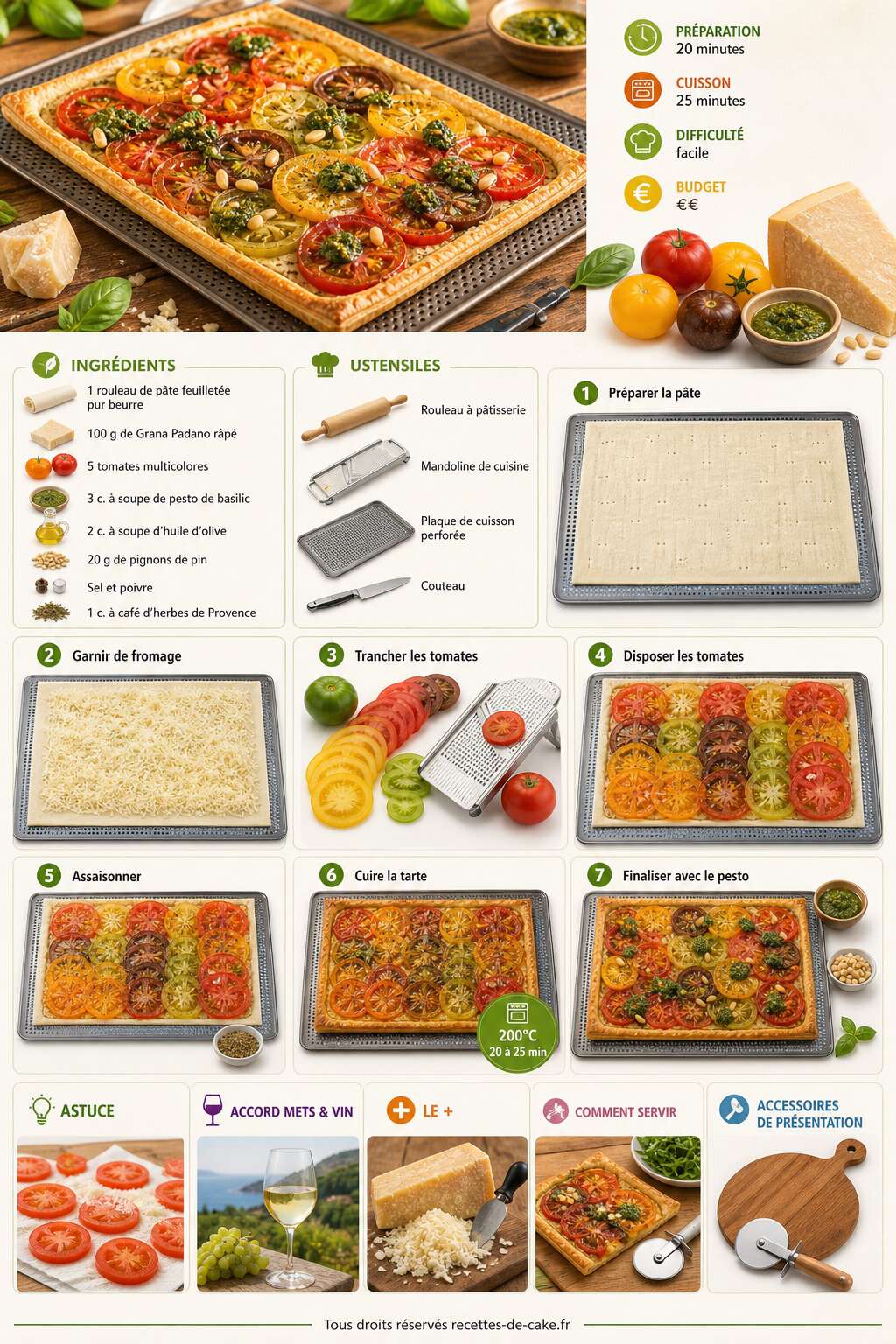 Fiche recette Tarte fine au Grana Padano, tomates multicolores et pesto : recette gourmande Fiche recette Tarte fine au Grana Padano, tomates multicolores et pesto : recette gourmande