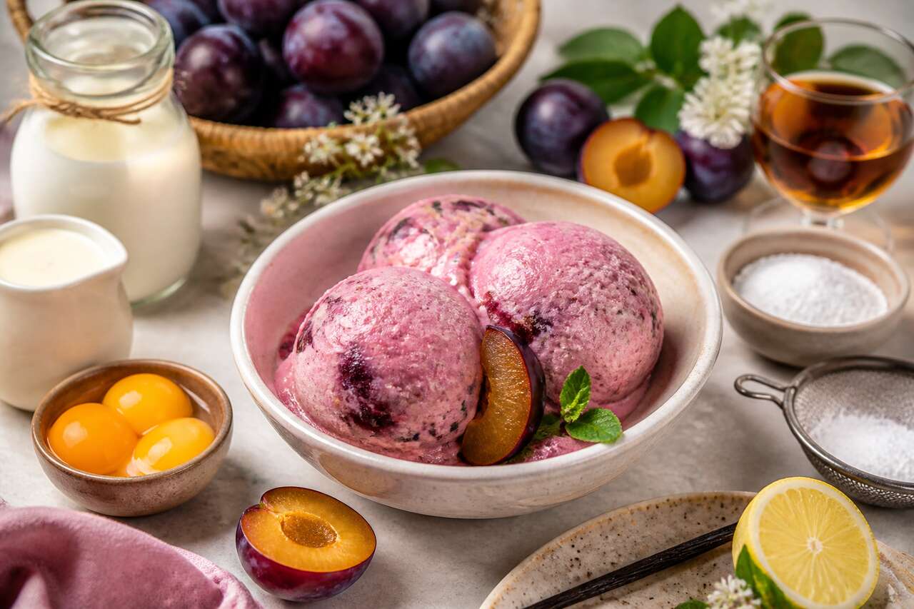 Recette de glace aux prunes maison