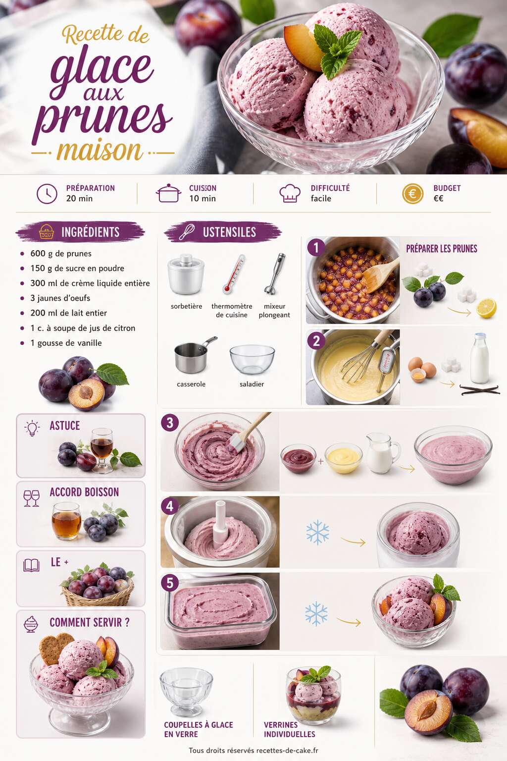 Fiche recette Recette de glace aux prunes maison Fiche recette Recette de glace aux prunes maison