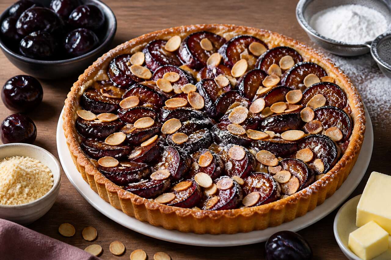 Tarte aux prunes et amandes : recette savoureuse
