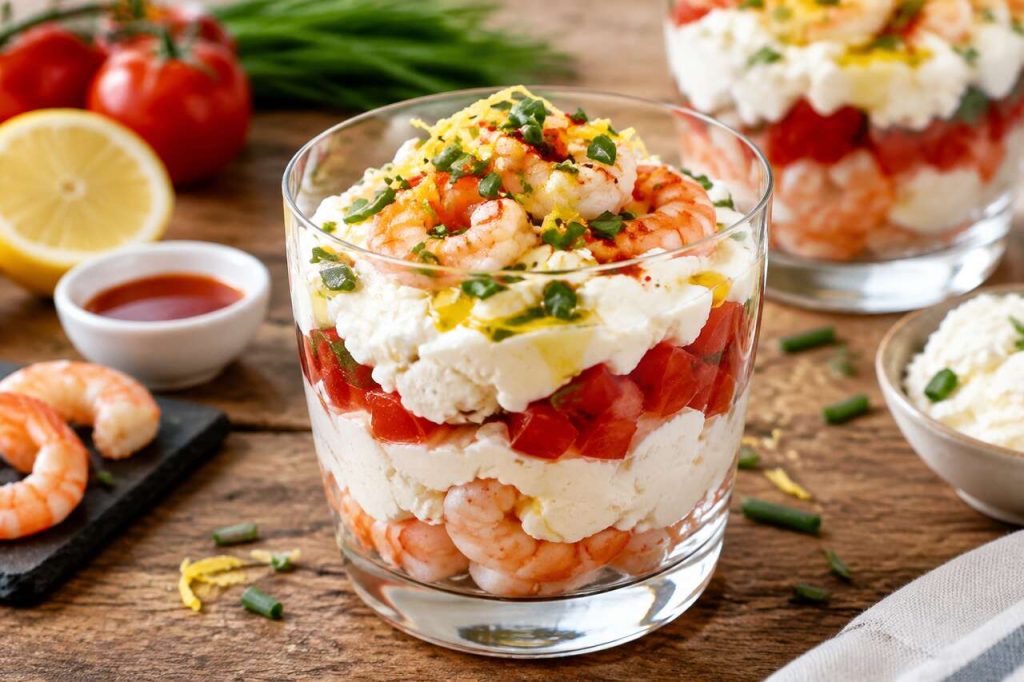 Verrine crevette, fromage frais et tomate : une recette fraîche et savoureuse