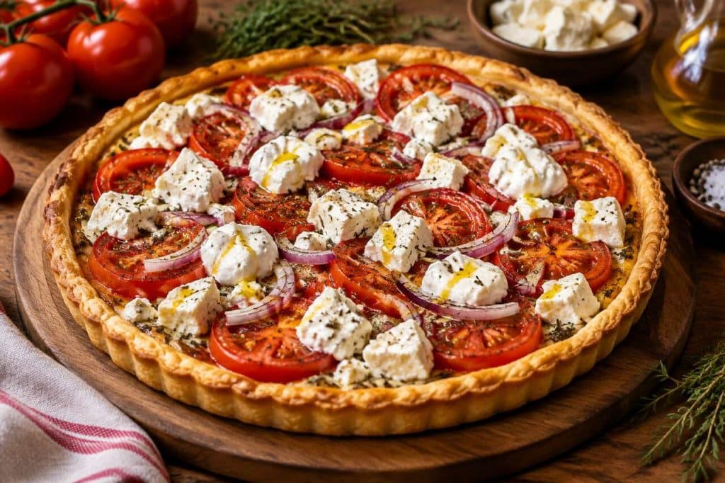 Tarte à la tomate et au Salakis : une recette savoureuse