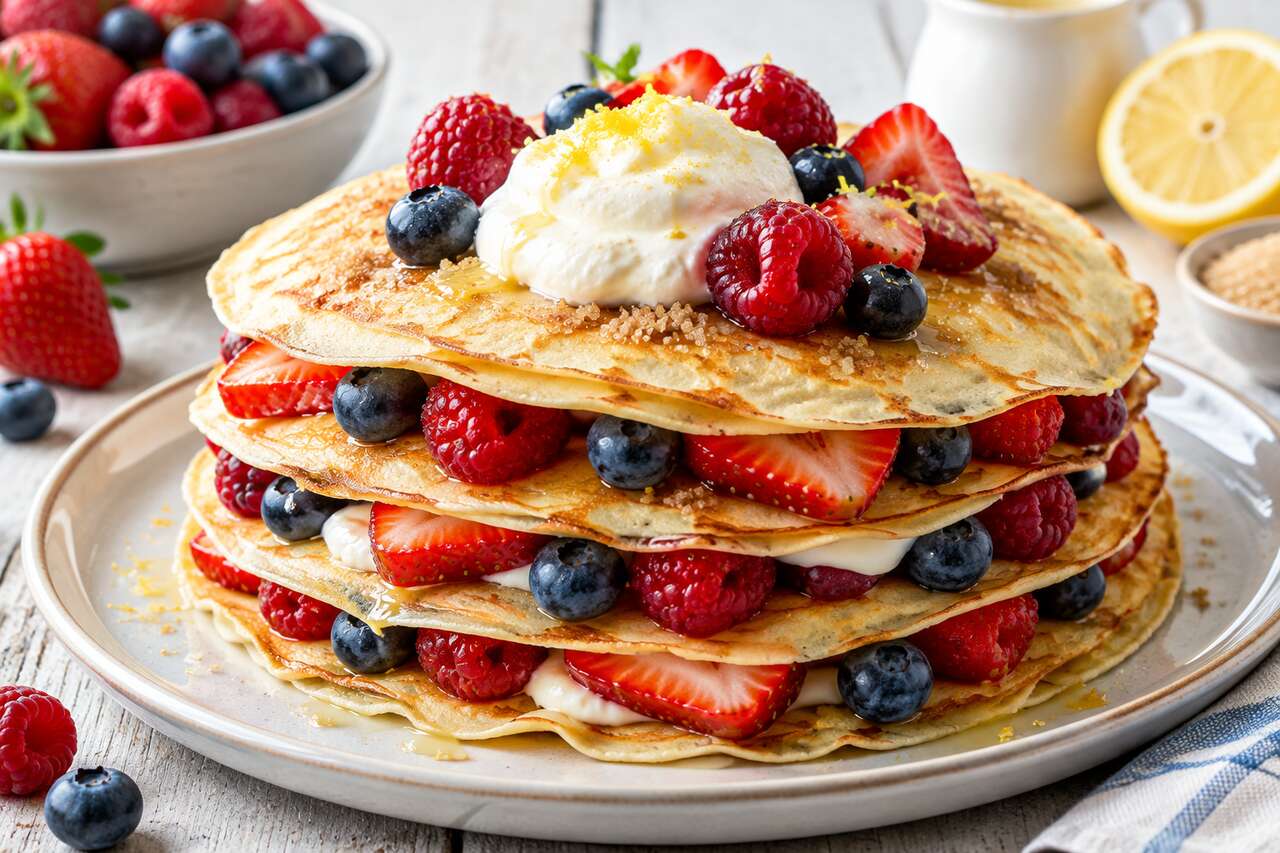 Crêpes aux fruits rouges : recette facile et savoureuse