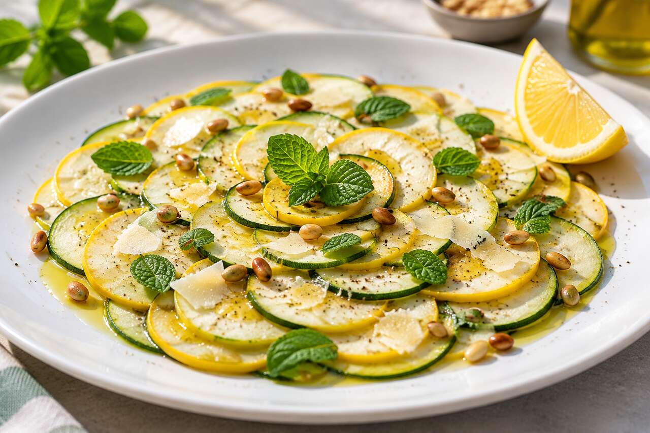 Carpaccio de courgettes au citron et parmesan : recette facile