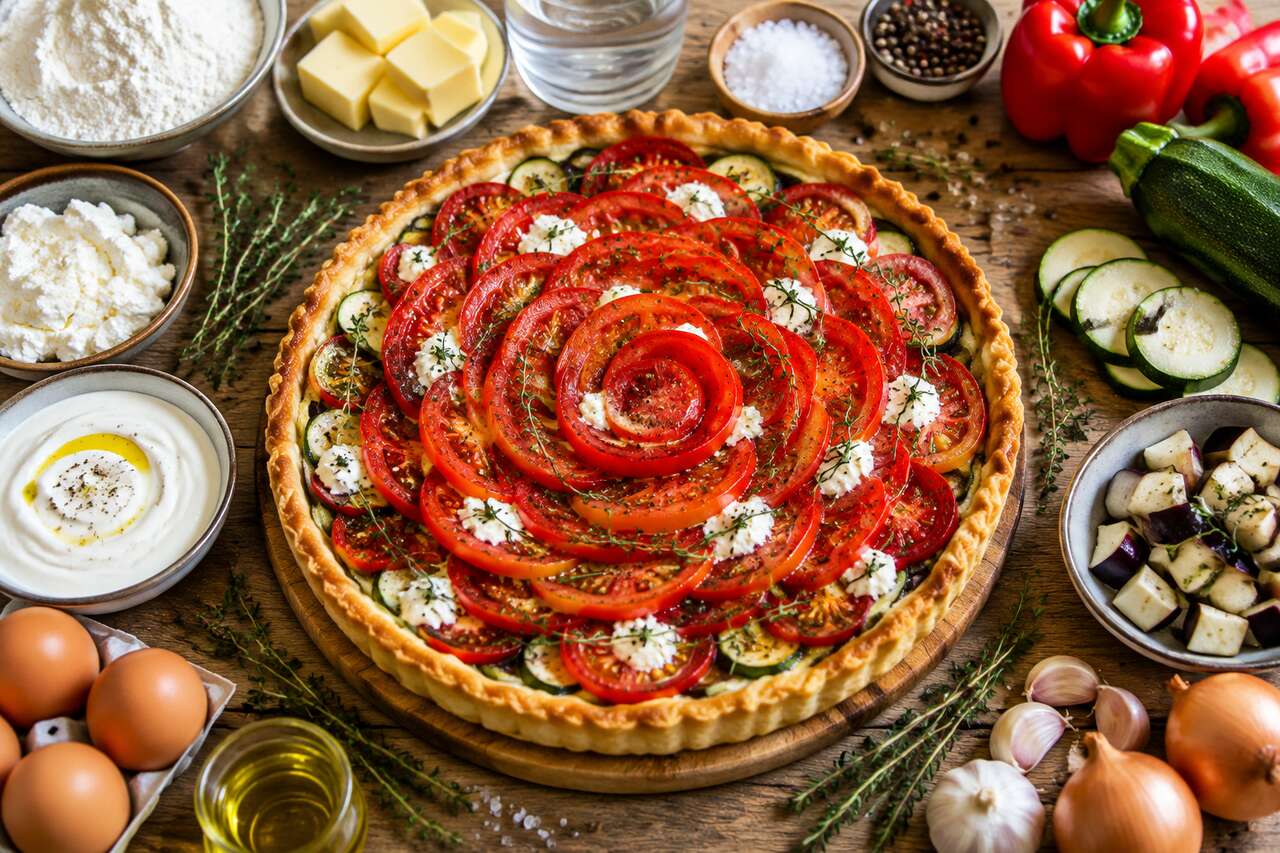 Recette de tarte aux légumes du soleil