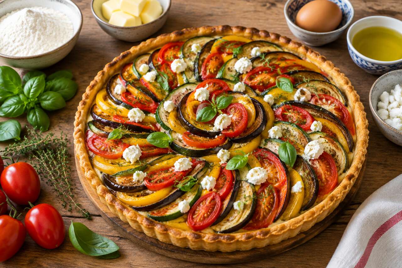 Tarte aux légumes du soleil : recette savoureuse et colorée