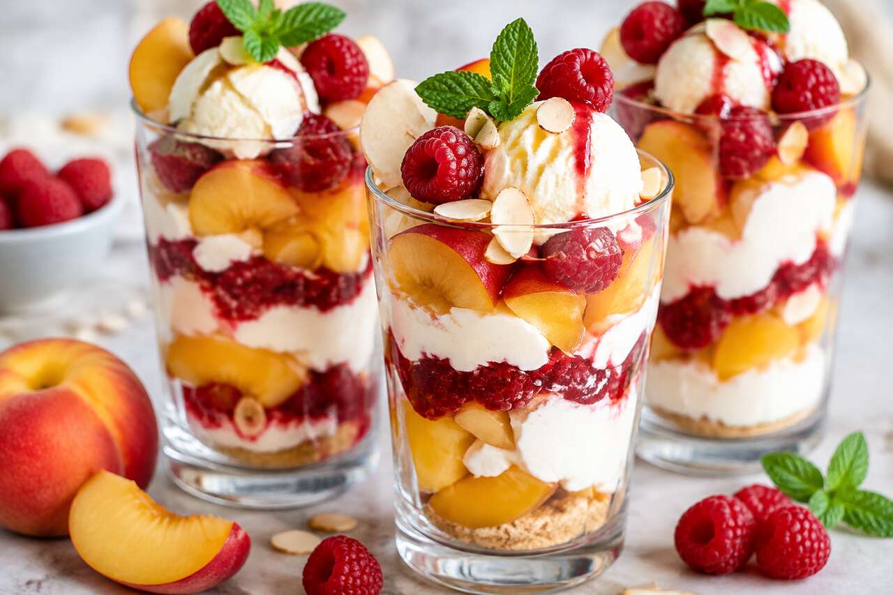 Verrines de pêche melba : recette gourmande et facile