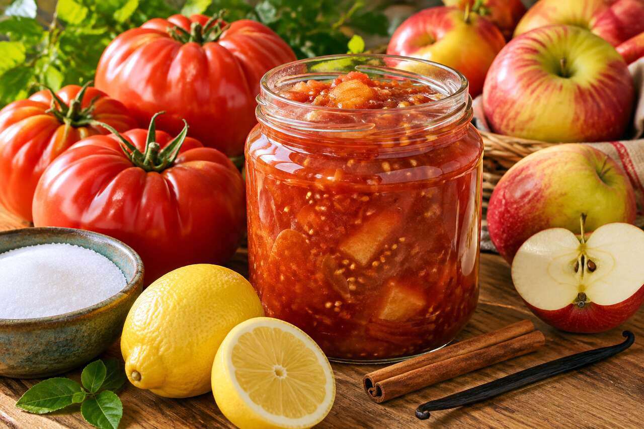 Confiture de tomates et pommes : recette savoureuse