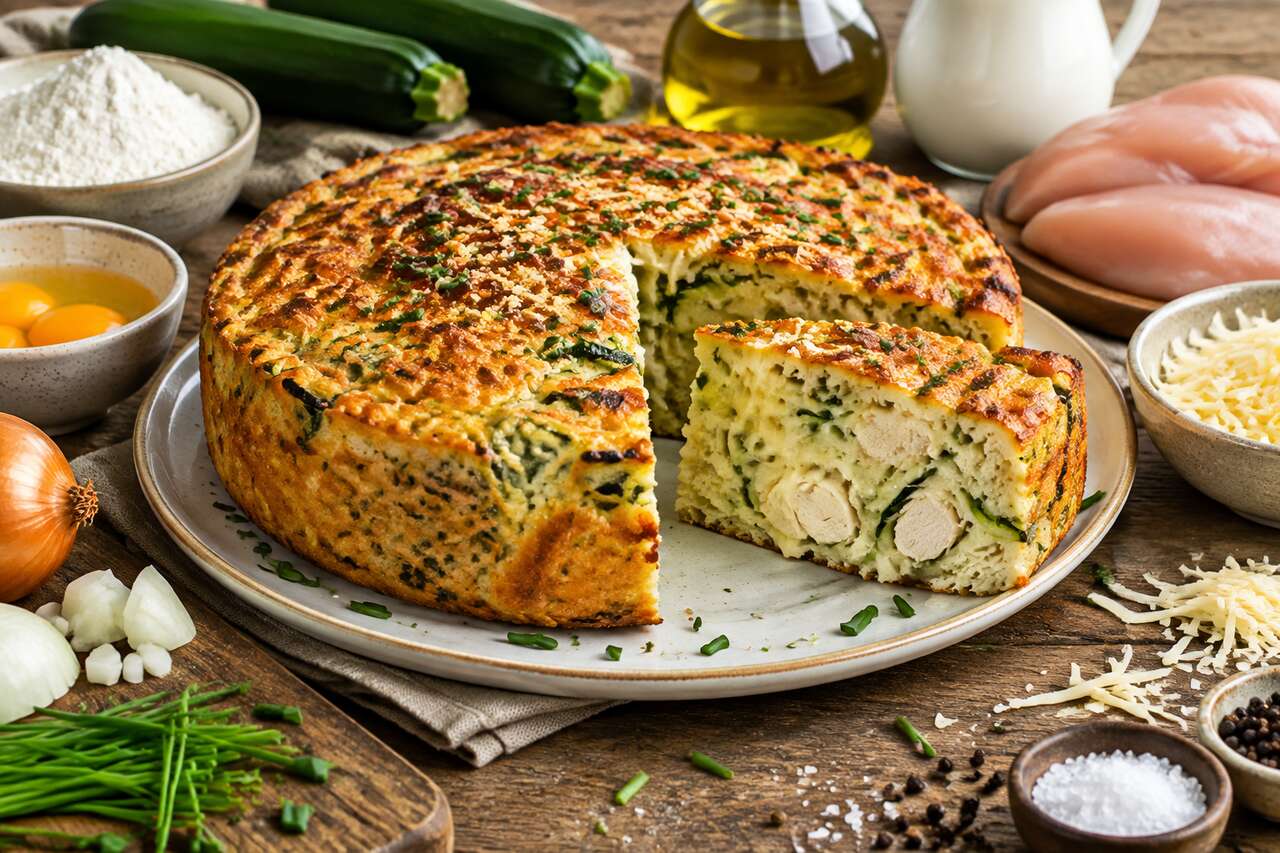 Cake courgette et poulet : recette simple et savoureuse