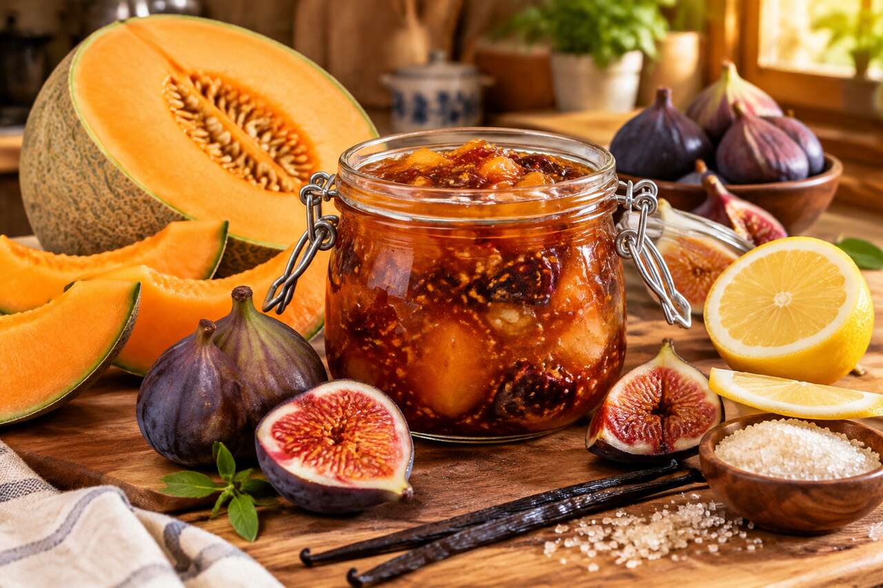 Confiture de melon et figues maison : recette gourmande