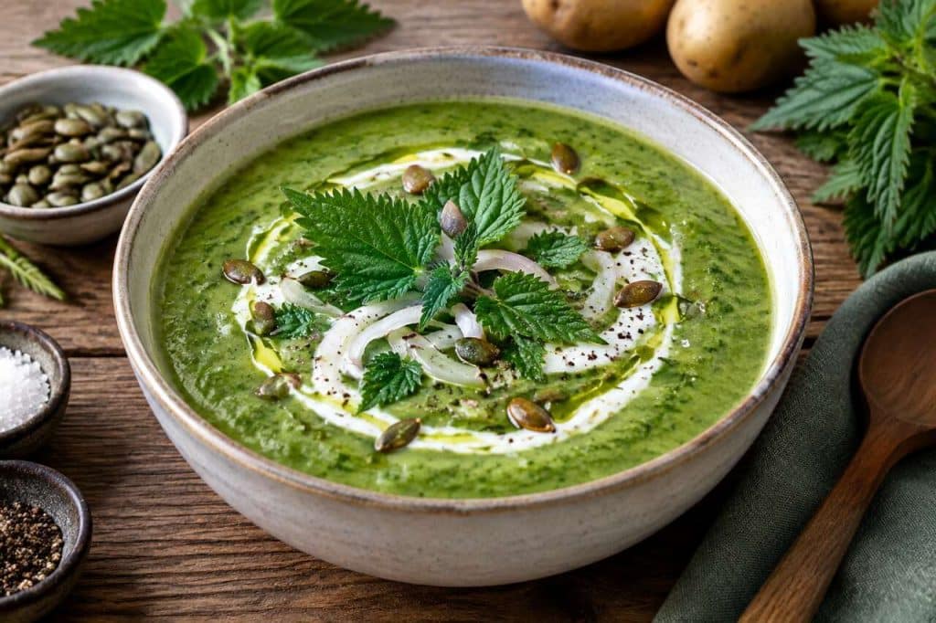 Soupe aux orties et pommes de terre : recette facile et saine